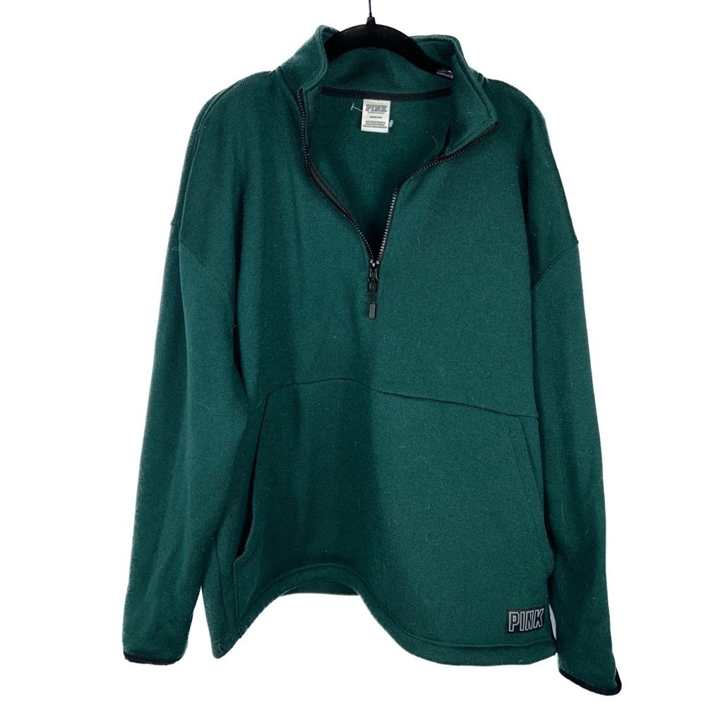Victoria’s Secret Pink Jacket 1/2 Zip Long Sleeve Fleece Lined Oversize Pullover